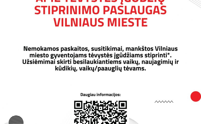 Tėvystės įgūdžių stiprinimo paslaugos Vilniaus mieste